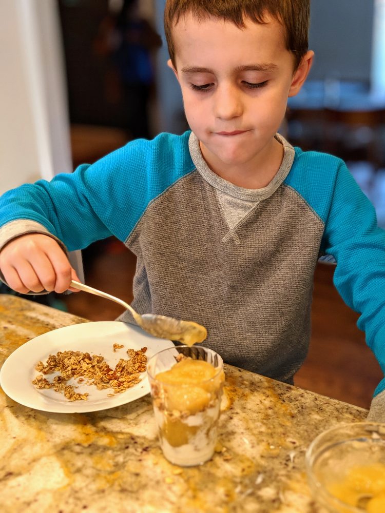 teach kids to cook applesauce parfait